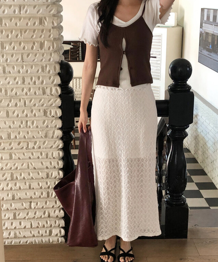 トップレースロングスカート IVORY