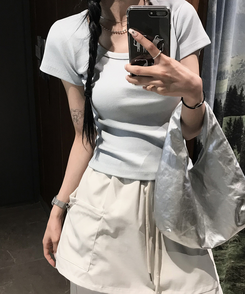 バッグ マカロンハンドバッグ SILVER