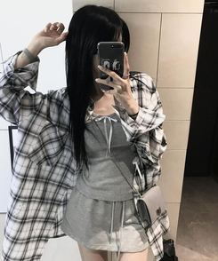 ミニスカート リベットトレーニングスカート GREY