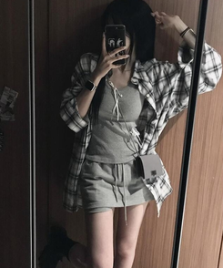 ミニスカート リベットトレーニングスカート GREY