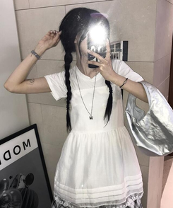 ノースリーブ レイヤードロングビスチェ WHITE
