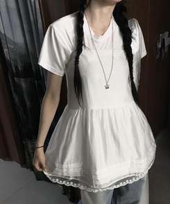 ノースリーブ レイヤードロングビスチェ WHITE