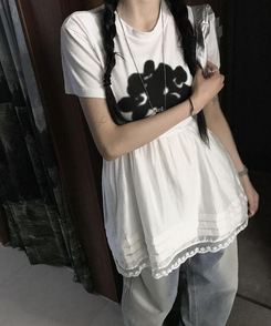 ノースリーブ レイヤードロングビスチェ WHITE