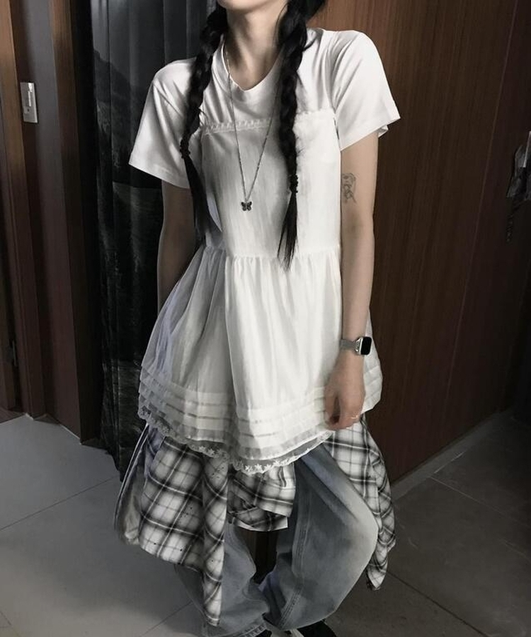 レイヤードロングビスチェ WHITE