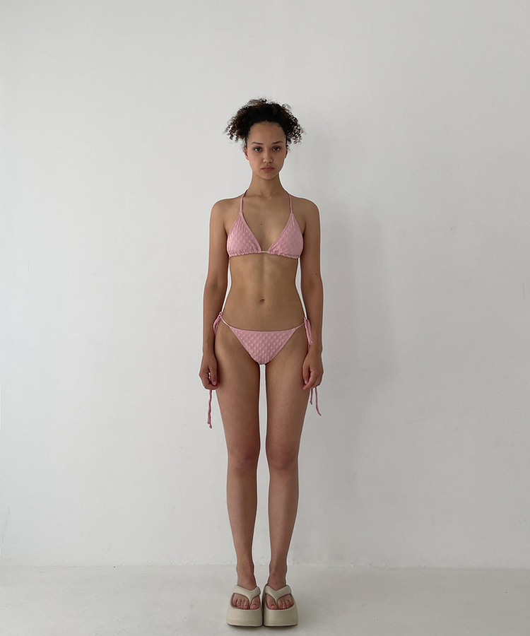 【3SET】【カップ付き】フェイサビキニ PINK