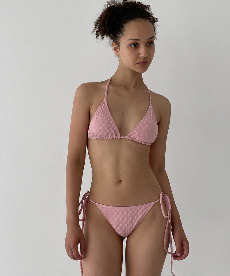 【3SET】【カップ付き】フェイサビキニ PINK