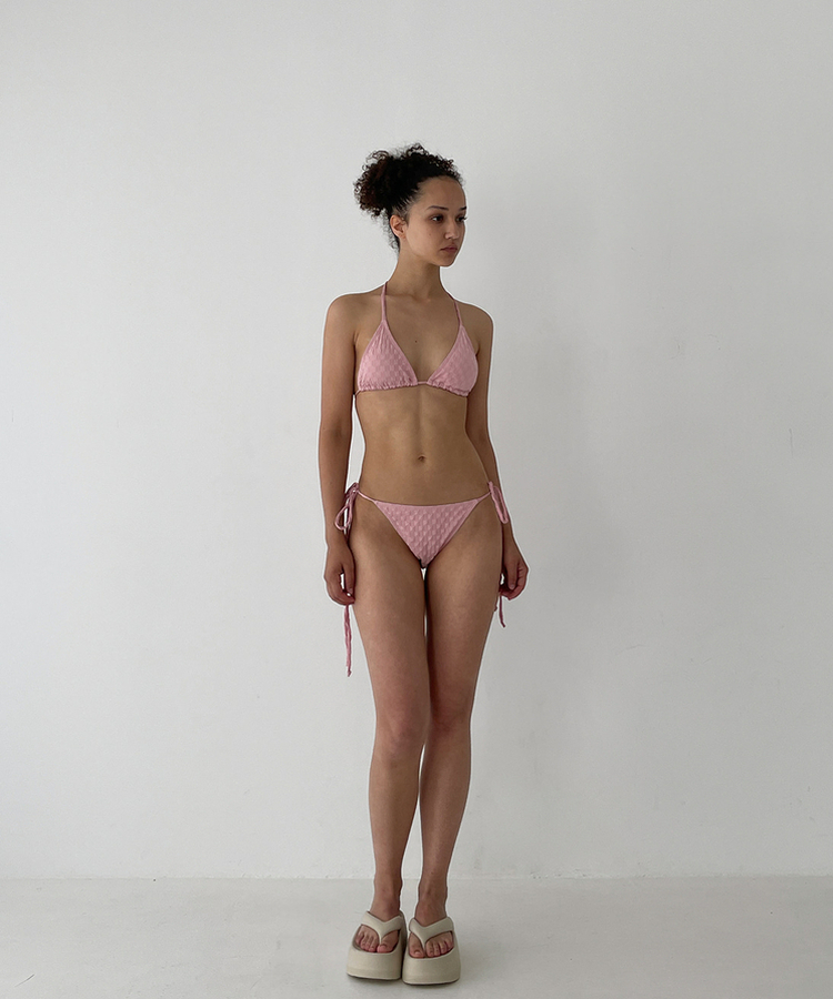【3SET】【カップ付き】フェイサビキニ PINK