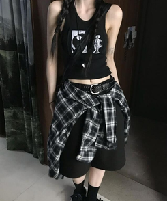 ショートパンツ コットンバミューダパンツ BLACK