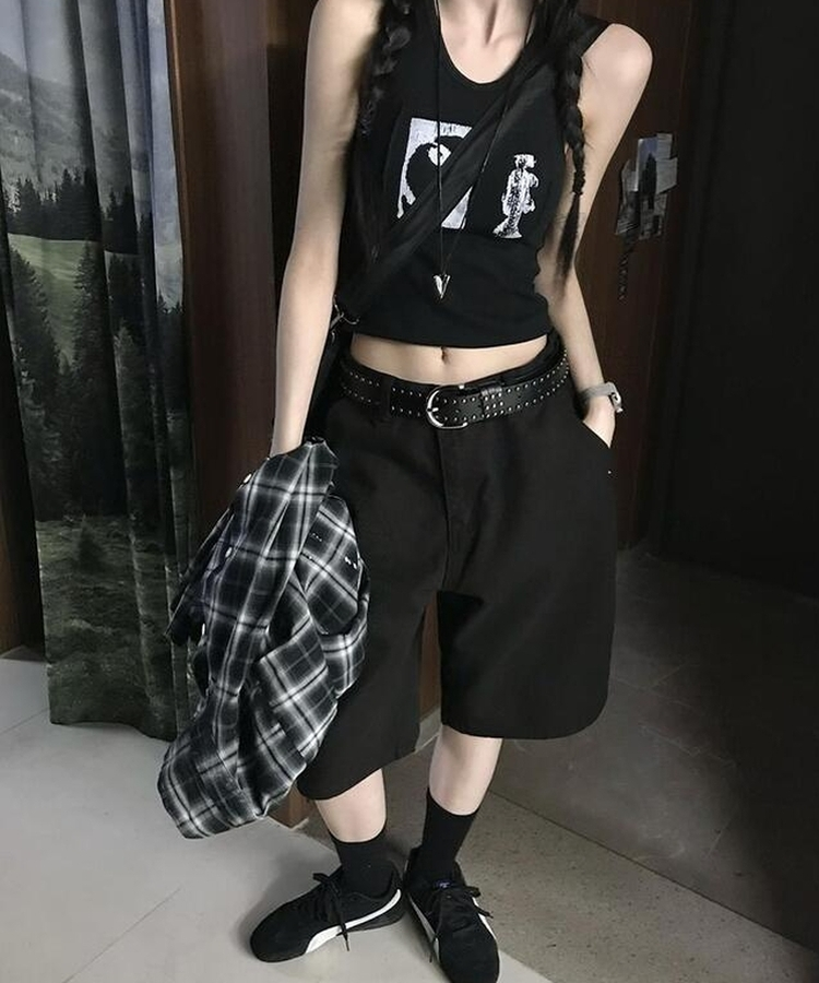 コットンバミューダパンツ BLACK
