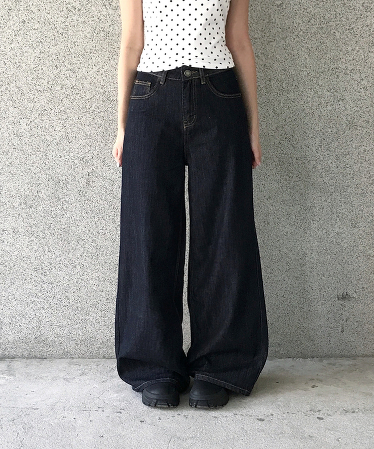 デニム 【丈別】ポケットセミワイドデニムパンツ DEEP BLUE