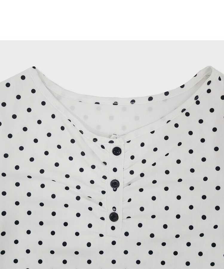 ドットシャーリングボタン半袖Tシャツ