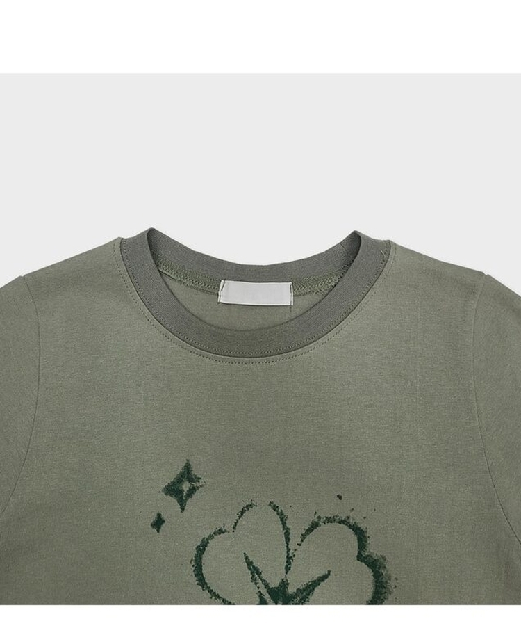 クローバーセミクロップ半袖Tシャツ