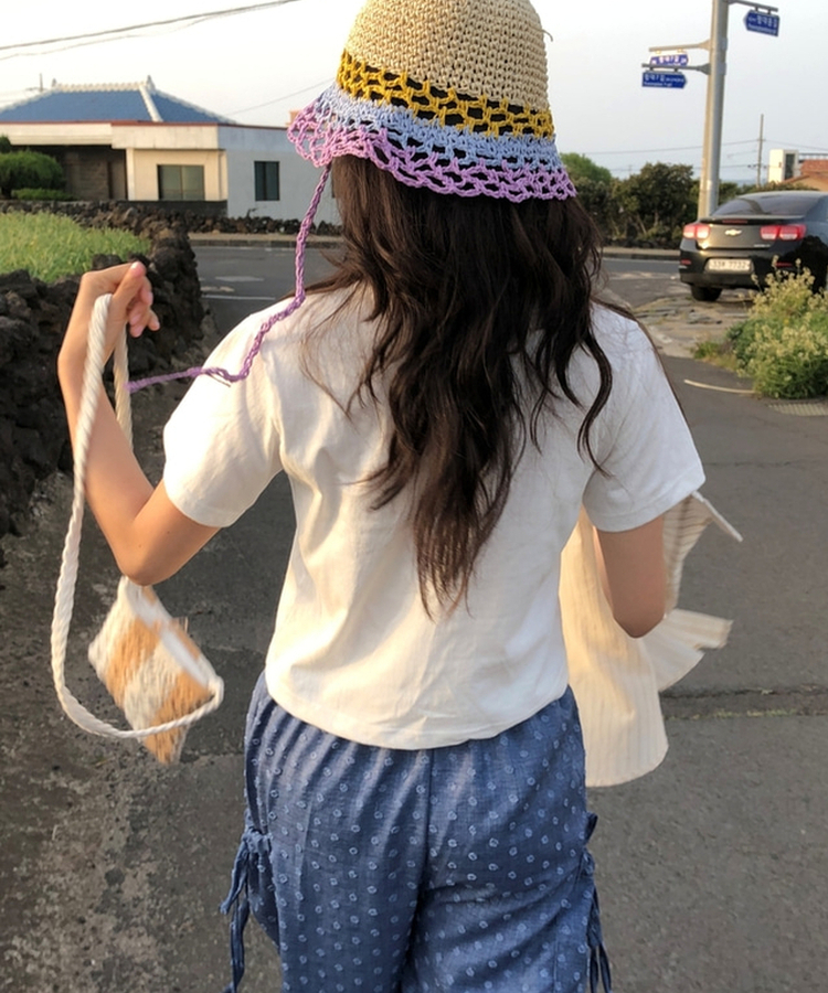 半袖Tシャツ レタリングクロップ半袖Tシャツ