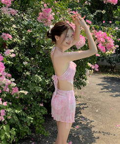 ビキニ 【SET】シャーリングビキニ PINK