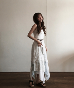 ミニワンピース ボヘミアンフリンジワンピース IVORY