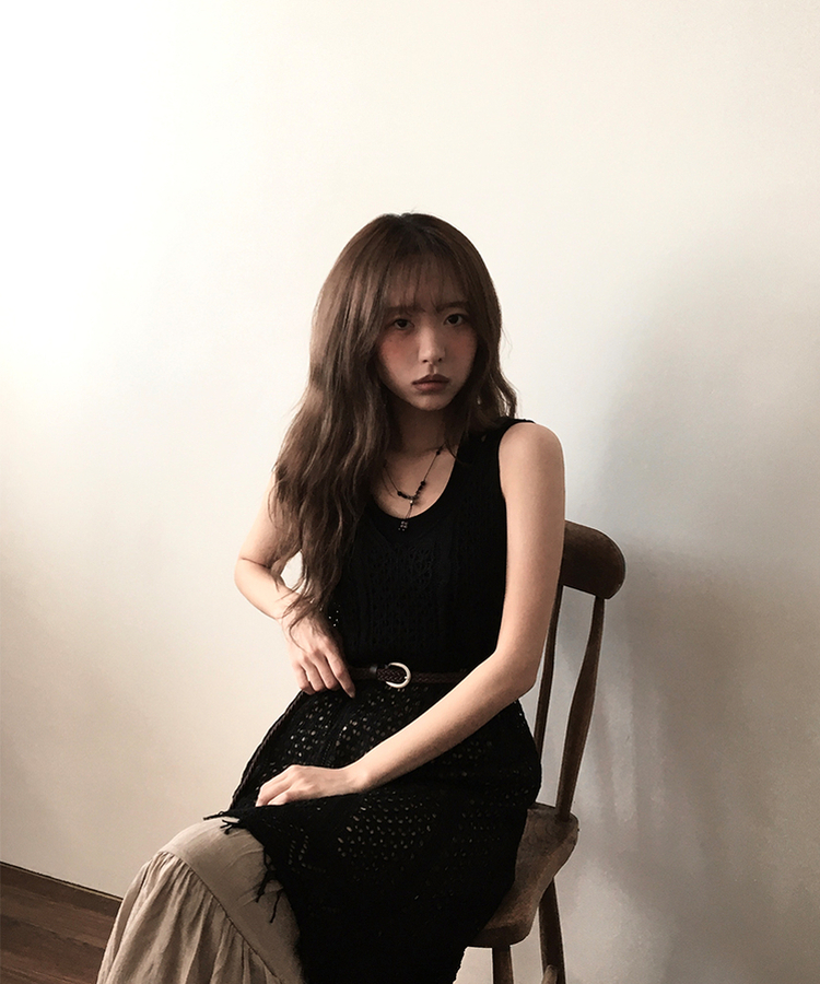 ボヘミアンフリンジワンピース BLACK