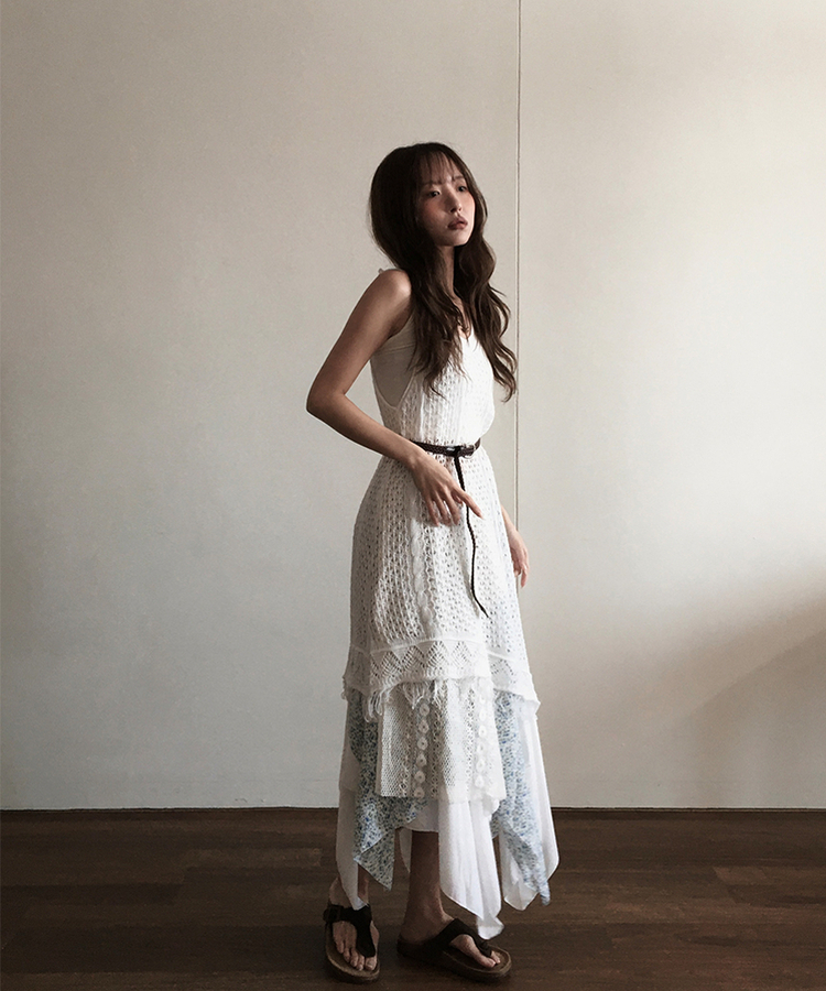 ボヘミアンフリンジワンピース IVORY