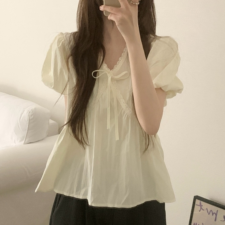レースバルーンブラウス BEIGE