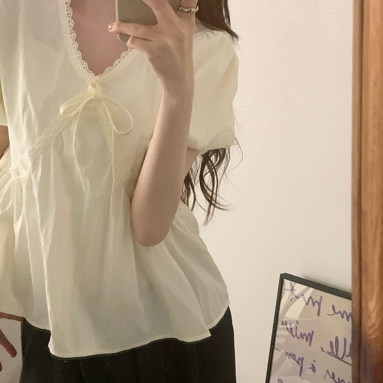 レースバルーンブラウス BEIGE