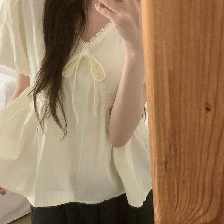 レースバルーンブラウス BEIGE