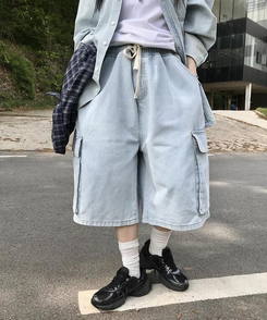 コットンパンツ ワイルドバミューダカーゴパンツ DEEP DENIM