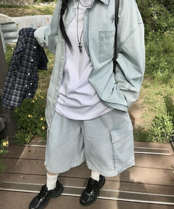 コットンパンツ ワイルドバミューダカーゴパンツ DEEP DENIM