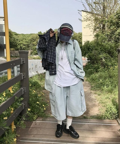 コットンパンツ ワイルドバミューダカーゴパンツ DEEP DENIM