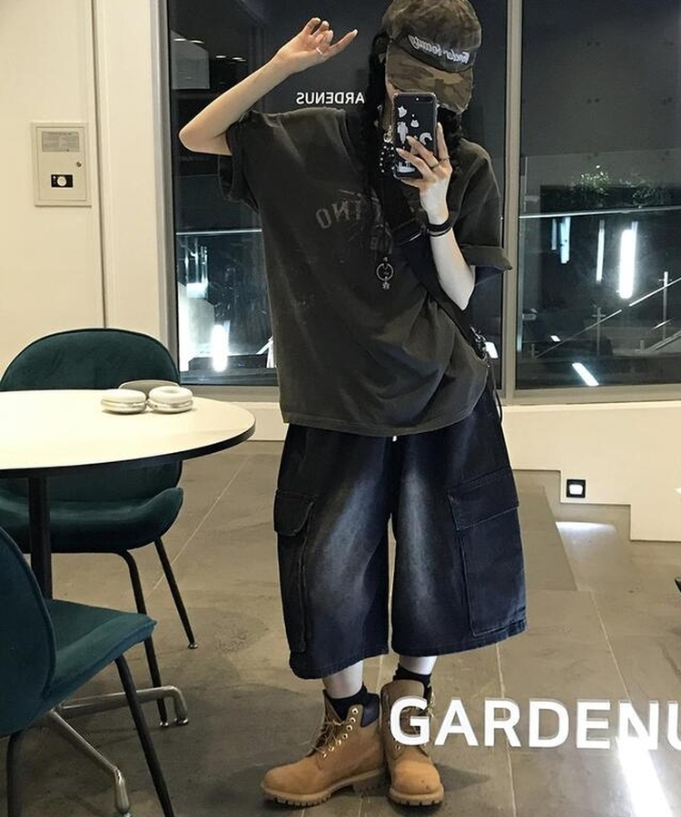 ワイルドバミューダカーゴパンツ BLACK DENIM