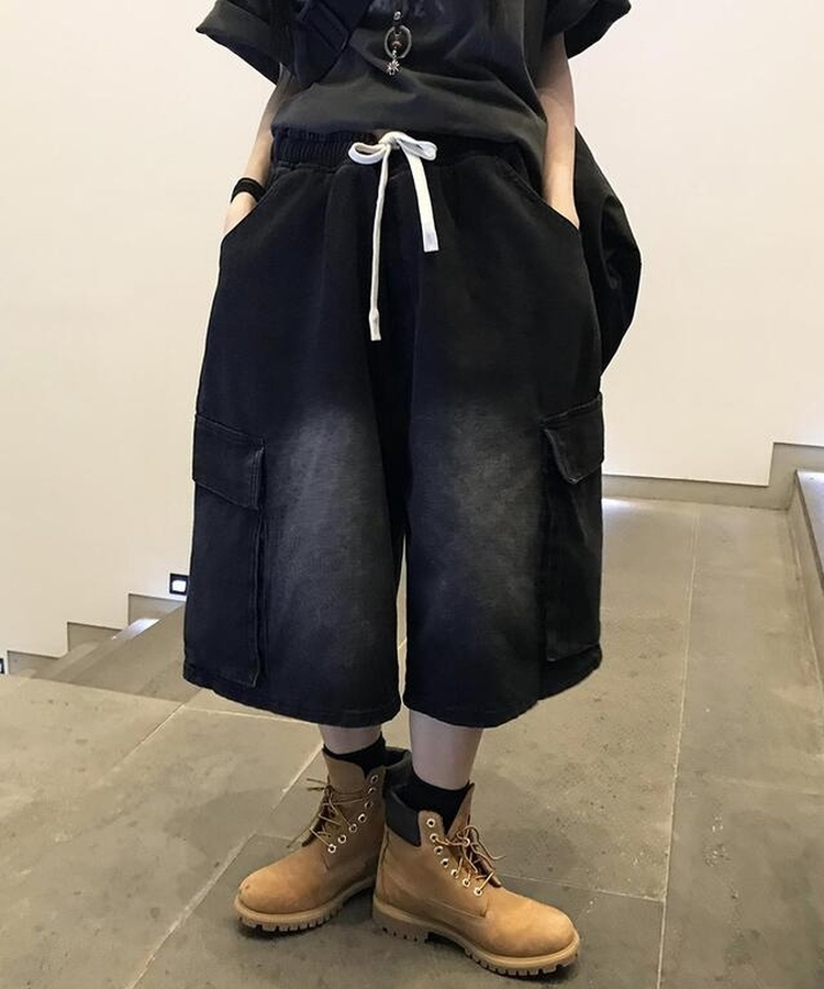 ワイルドバミューダカーゴパンツ BLACK DENIM