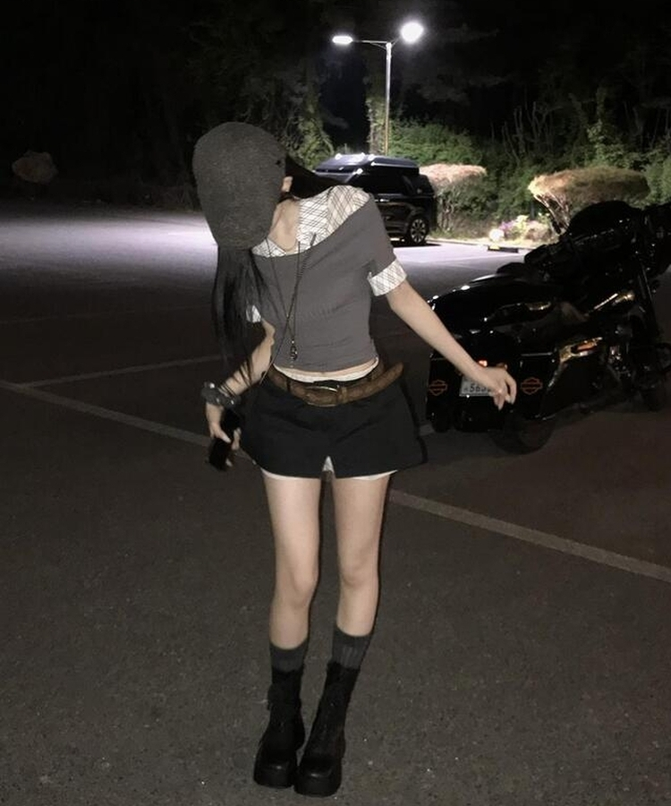 サンドレイヤードスカートパンツ BLACK