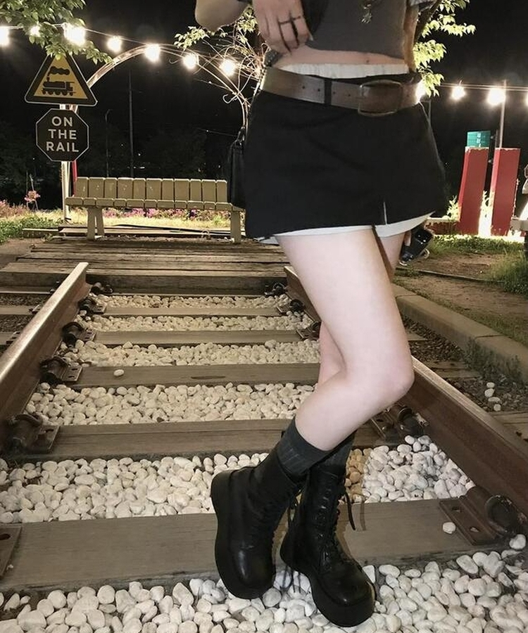 サンドレイヤードスカートパンツ BLACK