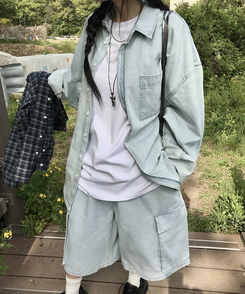 シャツ オーバーフィットチェックシャツ NAVY