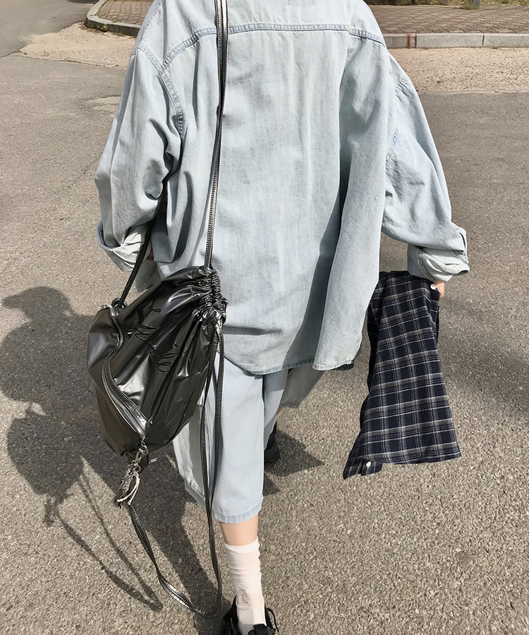 オーバーフィットチェックシャツ NAVY