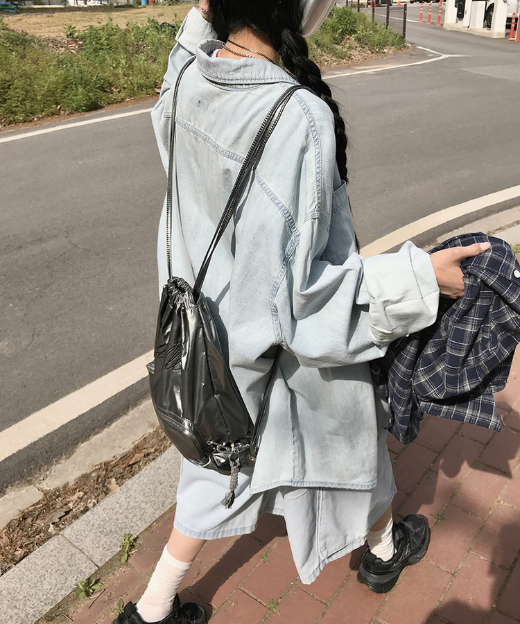 オーバーフィットチェックシャツ NAVY