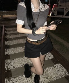 半袖Tシャツ アイレイヤード半袖Tシャツ CHARCOAL
