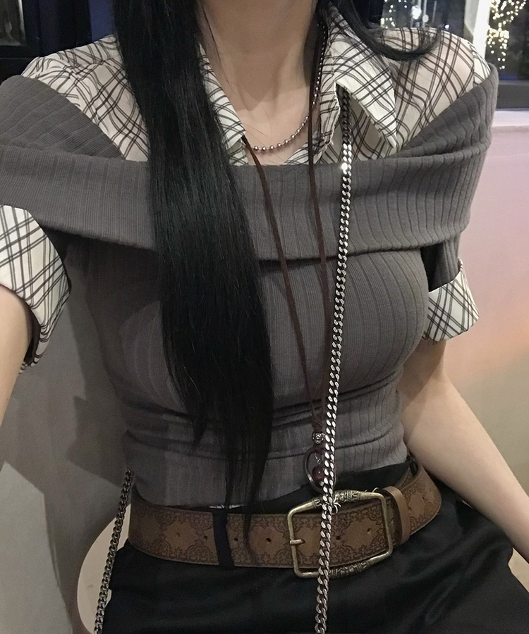 半袖Tシャツ アイレイヤード半袖Tシャツ CHARCOAL