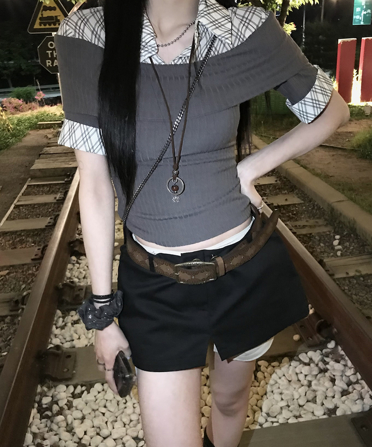 半袖Tシャツ アイレイヤード半袖Tシャツ CHARCOAL