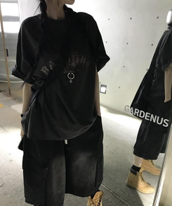 半袖Tシャツ ユーノピグメント半袖Tシャツ CHARCOAL