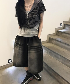 ジャンパー ハニー半袖フードジップアップ(5color) DEEP GRAY