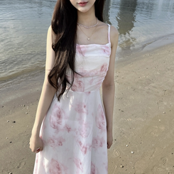 ロングワンピース フラワーロングワンピース LIGHT PINK