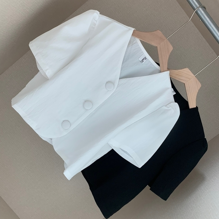 ビッグボタンパフブラウスジャケット