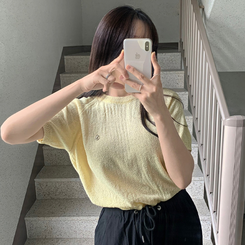 半袖Tシャツ サマーラウンド半袖Tシャツ(6color) YELLOW