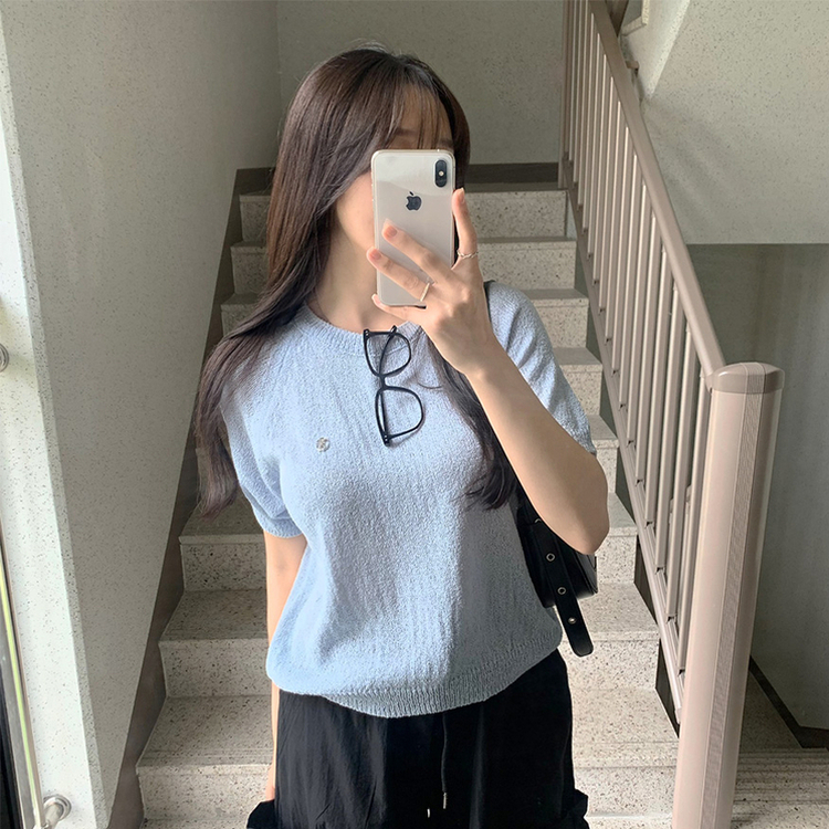 サマーラウンド半袖Tシャツ(6color) AQUA