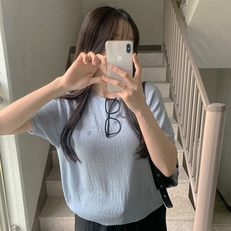 サマーラウンド半袖Tシャツ(6color) AQUA