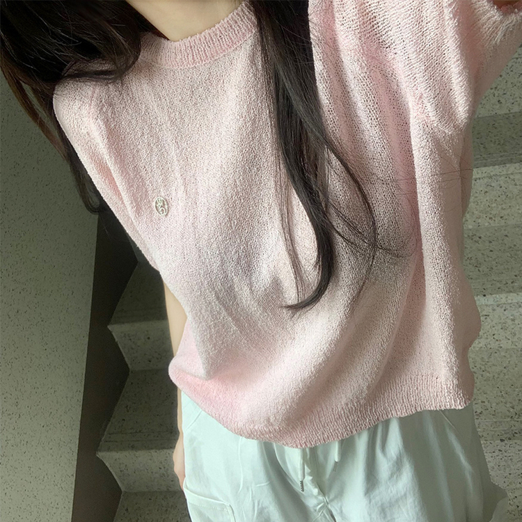 サマーラウンド半袖Tシャツ(6color) PINK