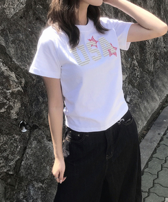 半袖Tシャツ チェックスターUSA半袖Tシャツ WHITE