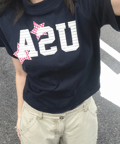 半袖Tシャツ チェックスターUSA半袖Tシャツ NAVY