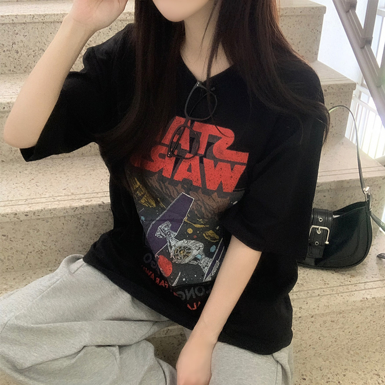 スターウォーズラウンド半袖Tシャツ BLACK
