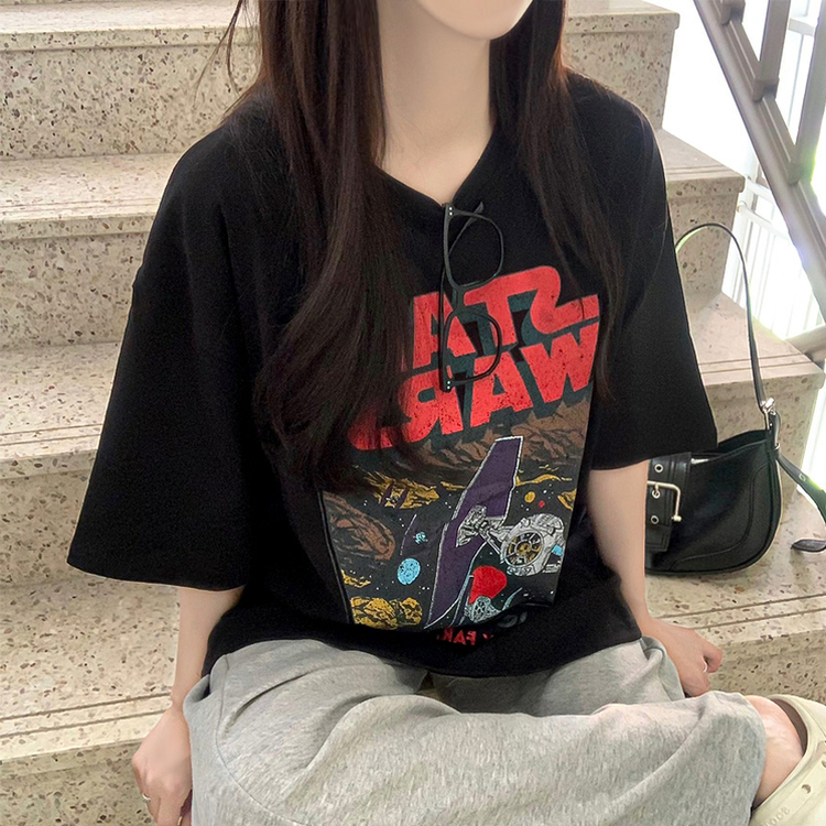 スターウォーズラウンド半袖Tシャツ BLACK