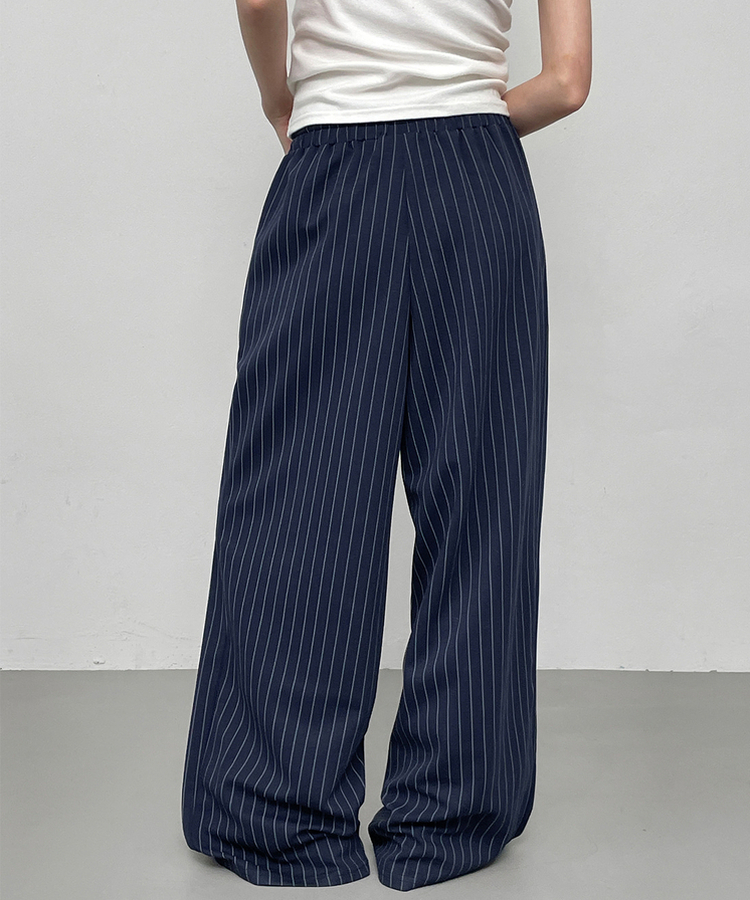 ストライプバンディングパンツ NAVY